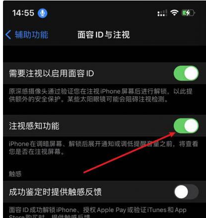 双鸭山苹果14维修网点分享iPhone14注视感知功能有什么用 